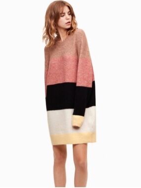 Aritzia Wilfred Free Multicolour Cipriana Alpaca Wool Blend Sweater Dress 2